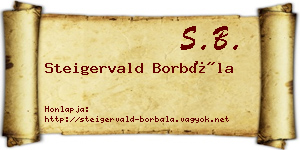 Steigervald Borbála névjegykártya