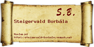 Steigervald Borbála névjegykártya